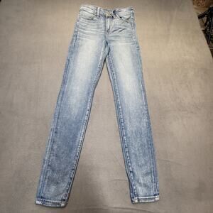 American Eagle Jeans Womens 2 Blue High Rise Jegging Distressed Stretch Denim